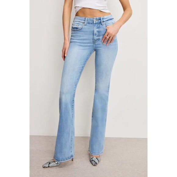 NWT Good American ALWAYS FITS GOOD CLASSIC SLIM BOOTCUT JEANS Indigo448 - Picture 1 of 12